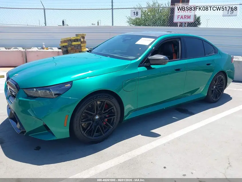 2026 BMW M5 VIN: WBS83FK08TCW51768 Lot: 45261080