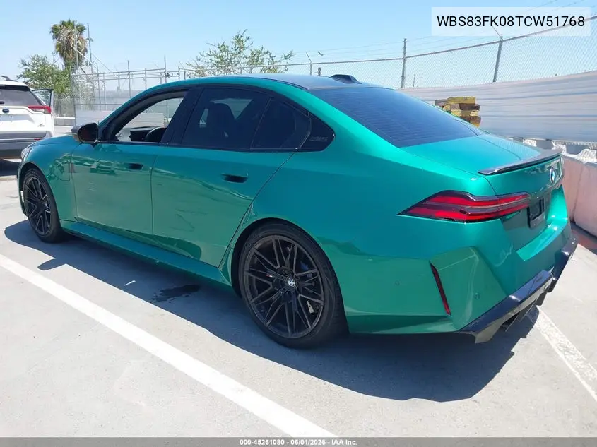2026 BMW M5 VIN: WBS83FK08TCW51768 Lot: 45261080