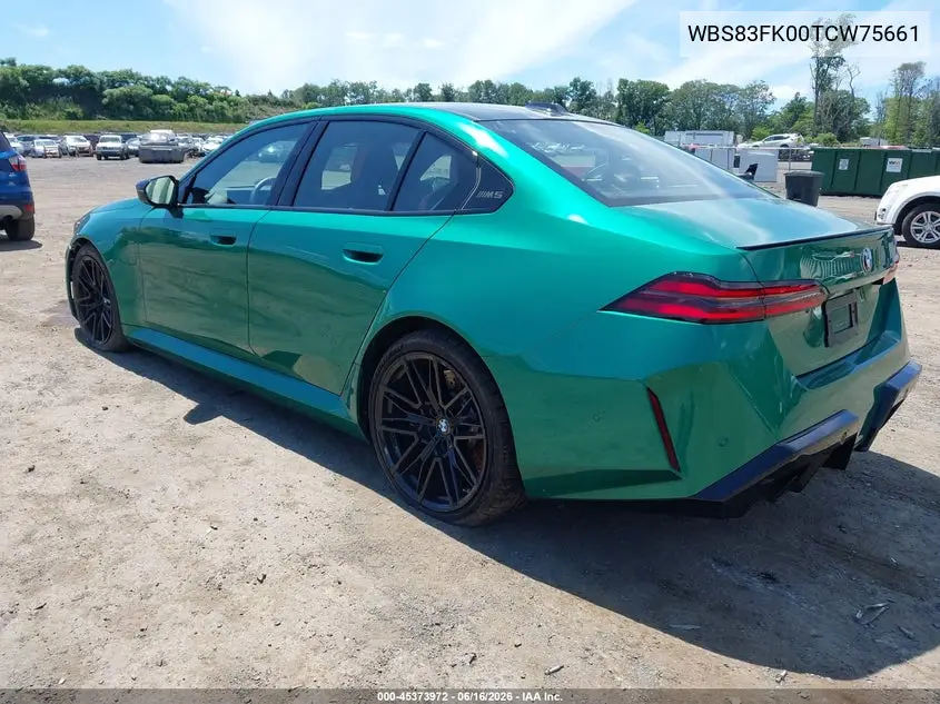 2026 BMW M5 VIN: WBS83FK00TCW75661 Lot: 45373972