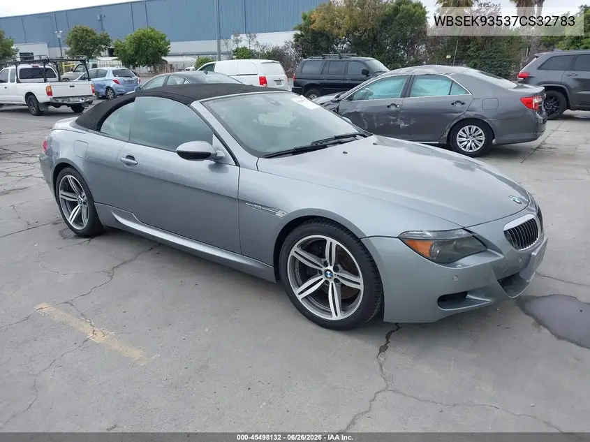 2007 BMW M6 VIN: WBSEK93537CS32783 Lot: 45498132