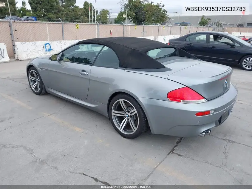 2007 BMW M6 VIN: WBSEK93537CS32783 Lot: 45498132