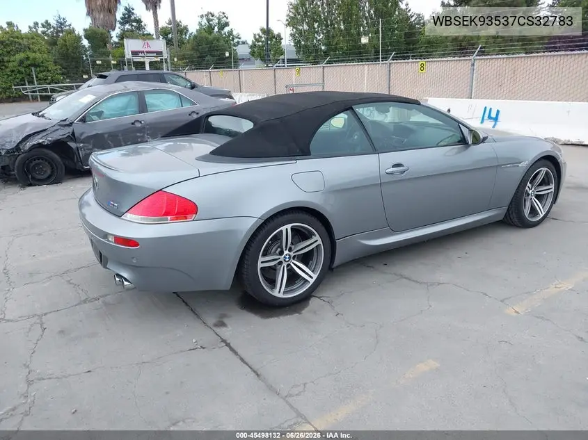 2007 BMW M6 VIN: WBSEK93537CS32783 Lot: 45498132