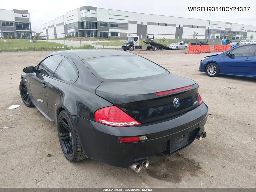 2008 BMW M6 VIN: WBSEH93548CY24337 Lot: 45162578