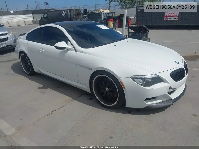 2010 BMW M6 VIN: WBSEH9C58ACY25139 Lot: 45224773