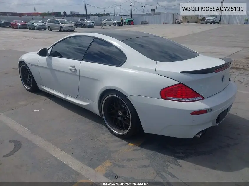 2010 BMW M6 VIN: WBSEH9C58ACY25139 Lot: 45224773