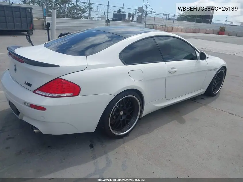 2010 BMW M6 VIN: WBSEH9C58ACY25139 Lot: 45224773