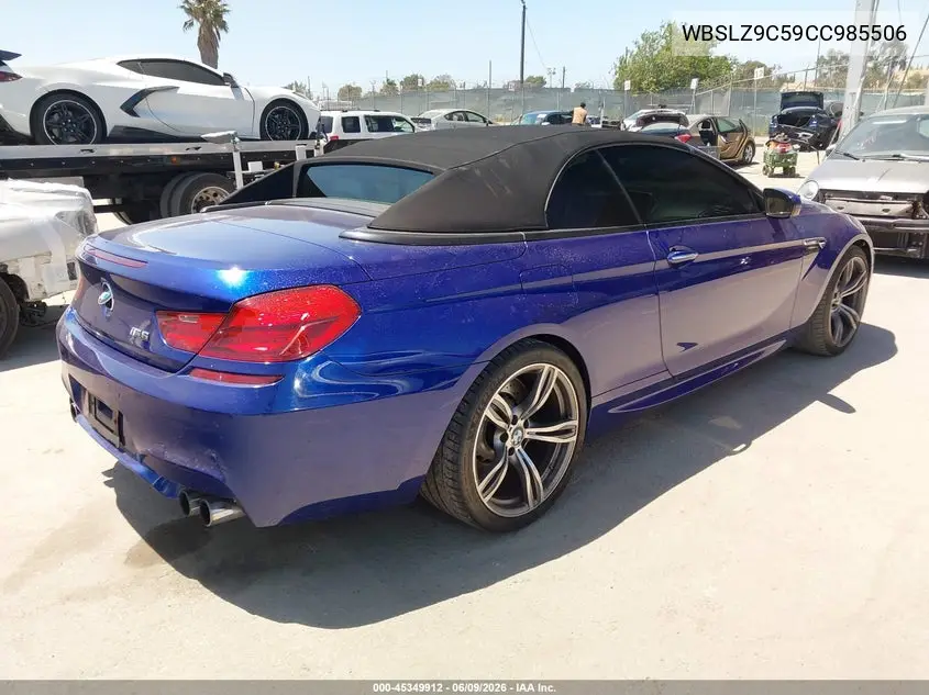2012 BMW M6 VIN: WBSLZ9C59CC985506 Lot: 45349912