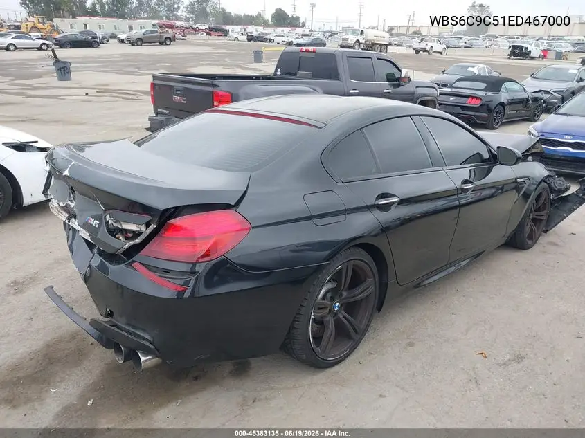 2014 BMW M6 Gran Coupe VIN: WBS6C9C51ED467000 Lot: 45383135