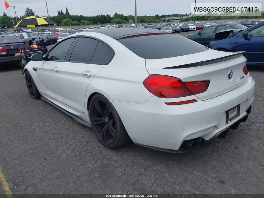 2014 BMW M6 Gran Coupe VIN: WBS6C9C58ED467415 Lot: 45389060