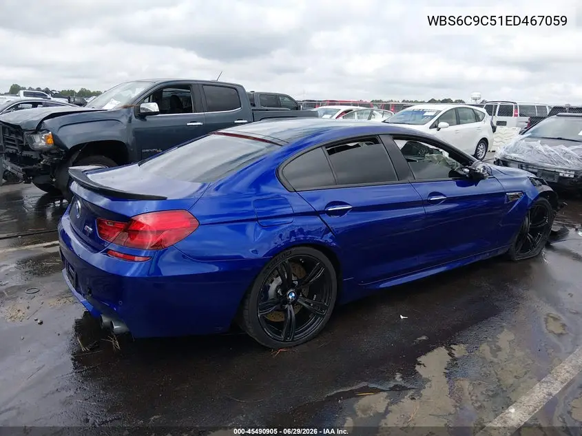 2014 BMW M6 Gran Coupe VIN: WBS6C9C51ED467059 Lot: 45490905