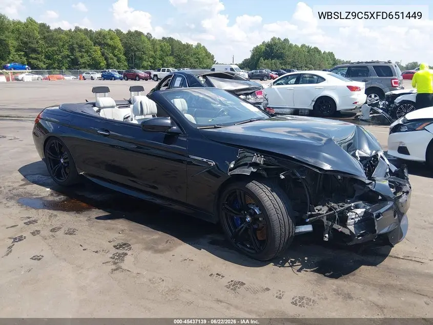 2015 BMW M6 VIN: WBSLZ9C5XFD651449 Lot: 45437139