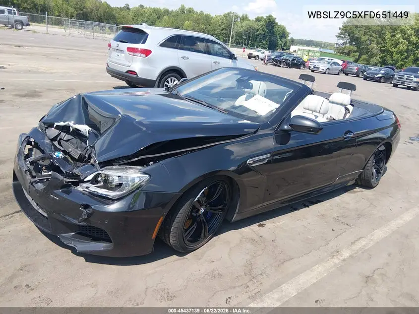 2015 BMW M6 VIN: WBSLZ9C5XFD651449 Lot: 45437139