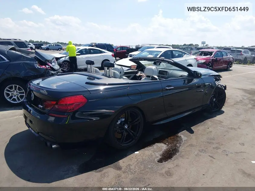 2015 BMW M6 VIN: WBSLZ9C5XFD651449 Lot: 45437139