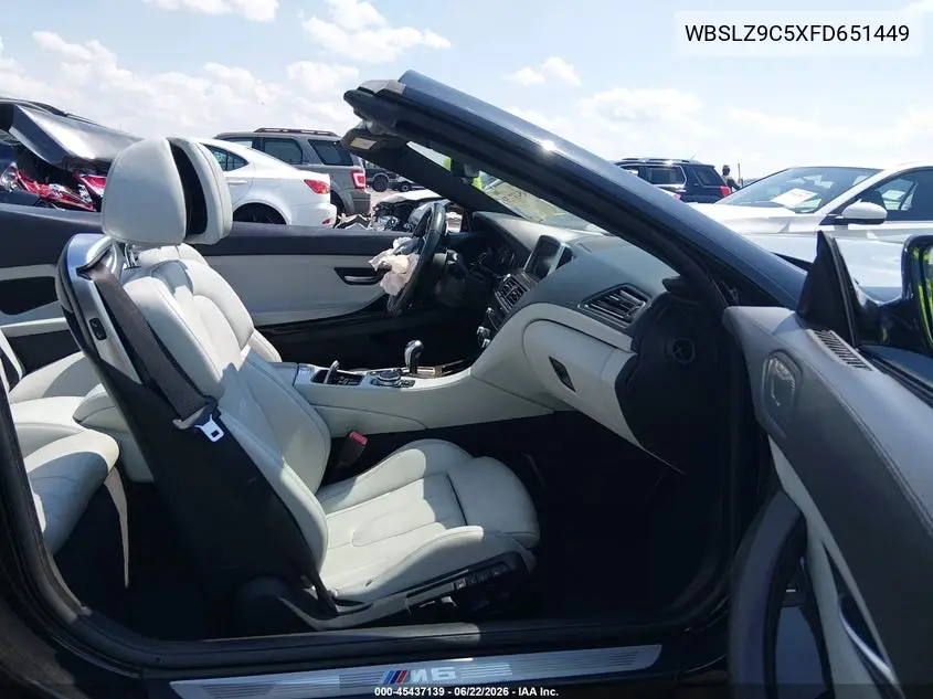 2015 BMW M6 VIN: WBSLZ9C5XFD651449 Lot: 45437139