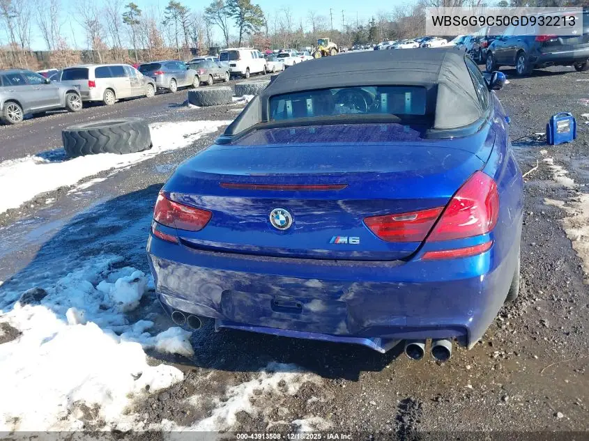 2016 BMW M6 VIN: WBS6G9C50GD932213 Lot: 43913508