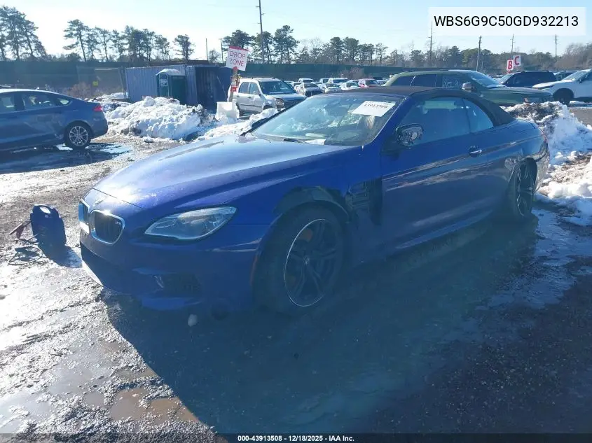 2016 BMW M6 VIN: WBS6G9C50GD932213 Lot: 43913508