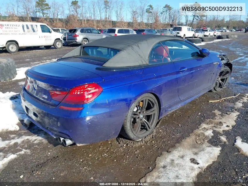 2016 BMW M6 VIN: WBS6G9C50GD932213 Lot: 43913508