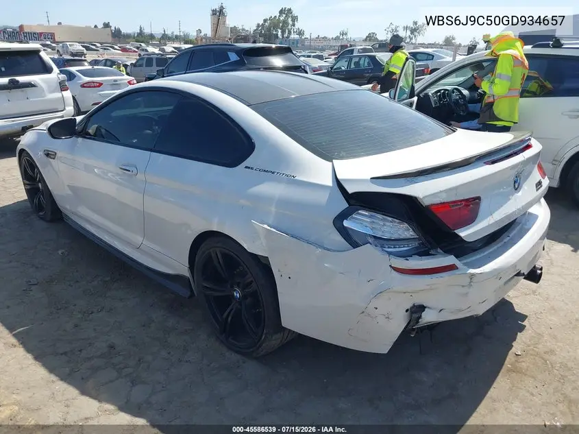 2016 BMW M6 VIN: WBS6J9C50GD934657 Lot: 45586539