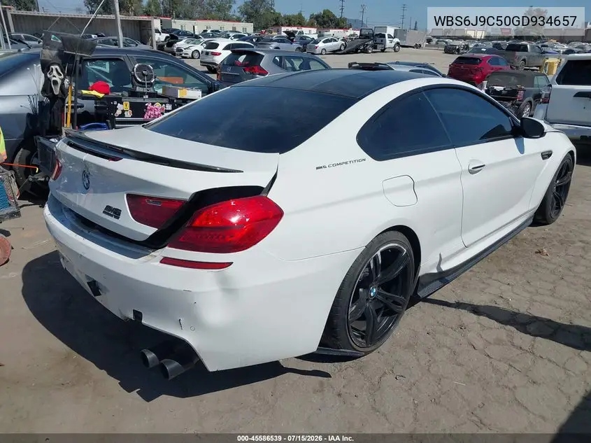 2016 BMW M6 VIN: WBS6J9C50GD934657 Lot: 45586539