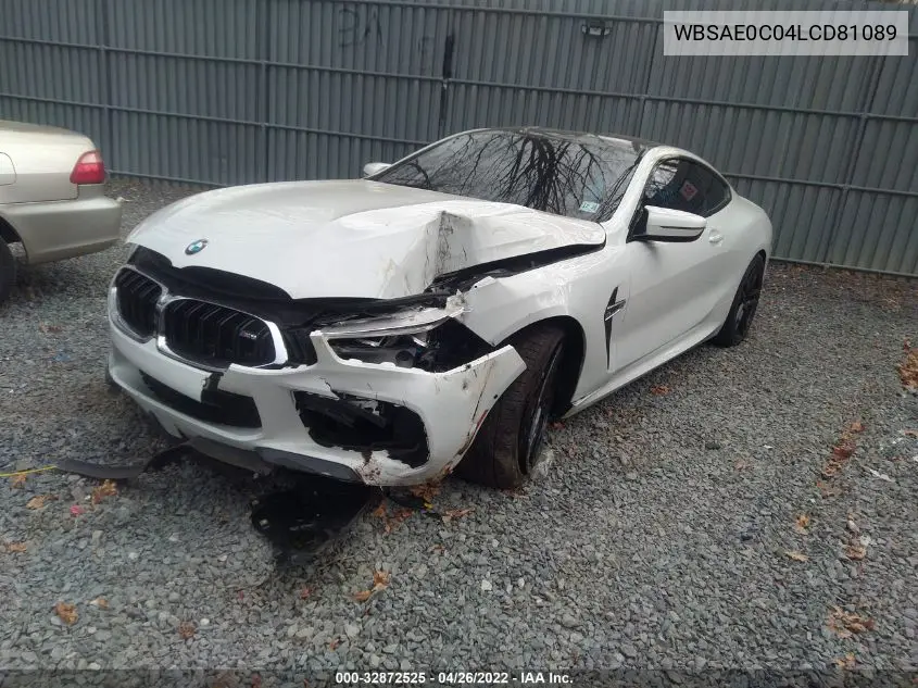2020 BMW M8 VIN: WBSAE0C04LCD81089 Lot: 32872525