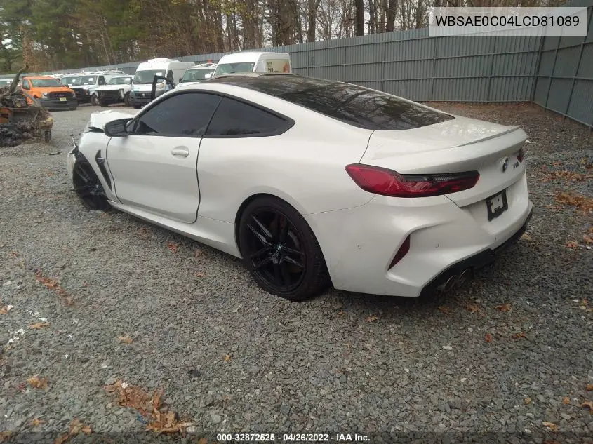 2020 BMW M8 VIN: WBSAE0C04LCD81089 Lot: 32872525