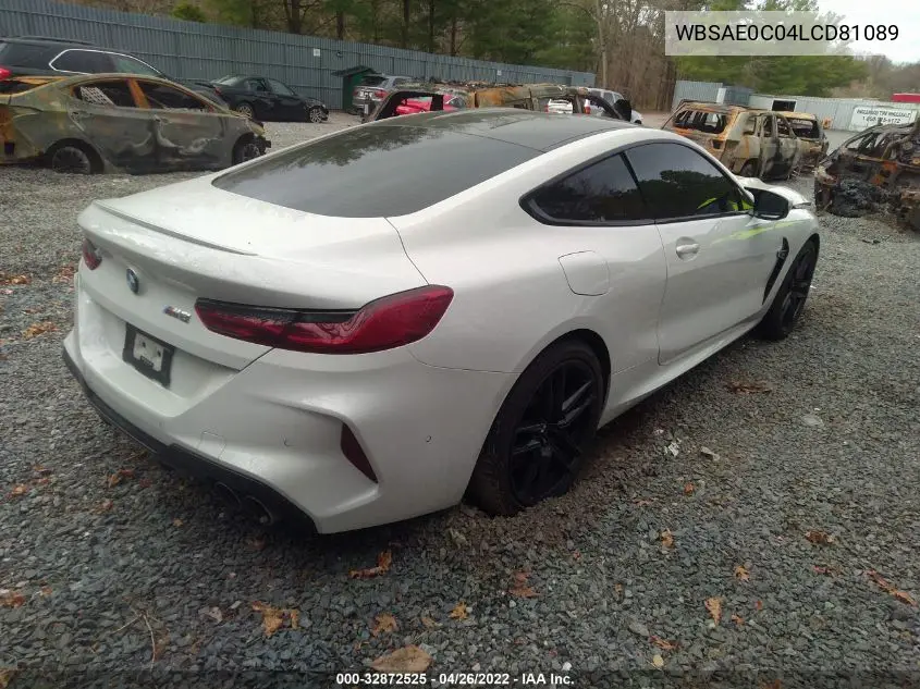 2020 BMW M8 VIN: WBSAE0C04LCD81089 Lot: 32872525