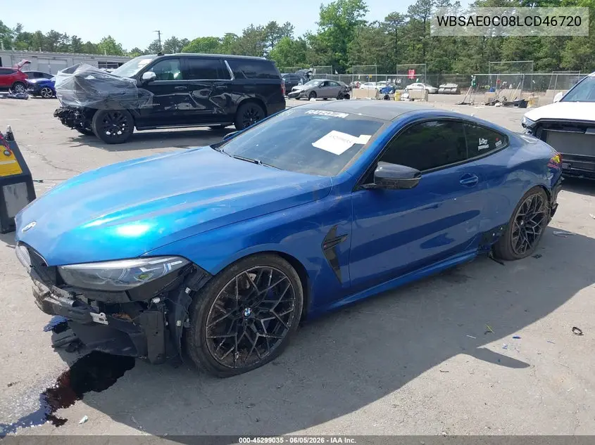 2020 BMW M8 Competition VIN: WBSAE0C08LCD46720 Lot: 45299035