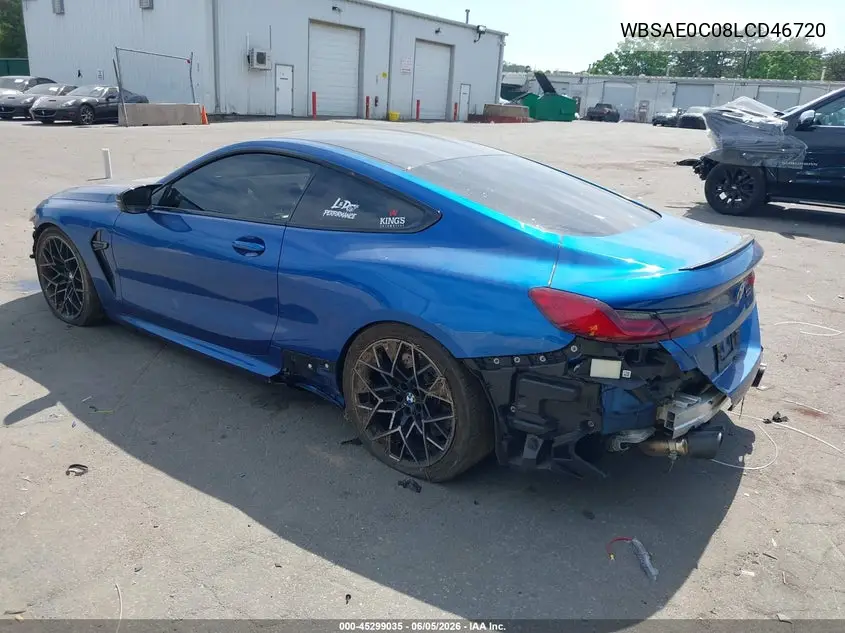 2020 BMW M8 Competition VIN: WBSAE0C08LCD46720 Lot: 45299035