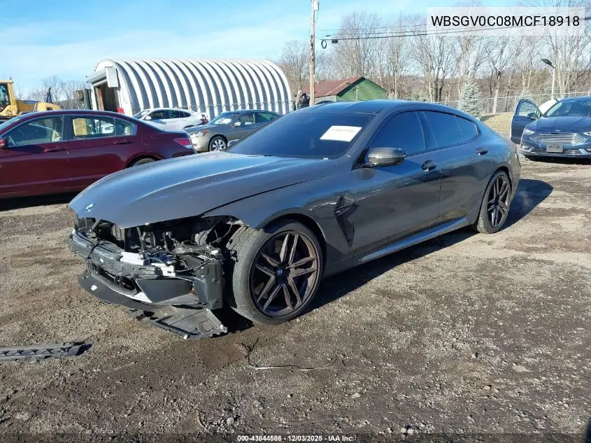 2021 BMW M8 Gran Coupe VIN: WBSGV0C08MCF18918 Lot: 43844586