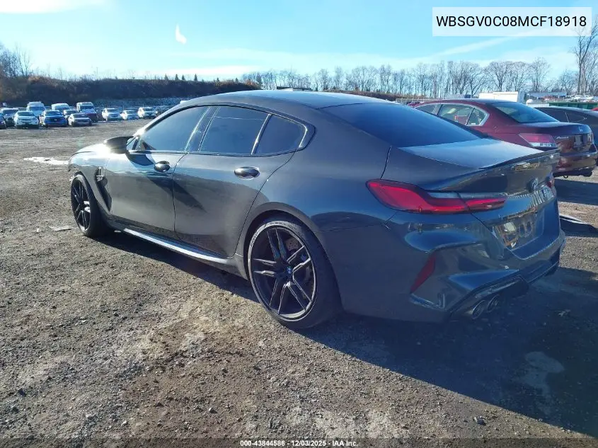 2021 BMW M8 Gran Coupe VIN: WBSGV0C08MCF18918 Lot: 43844586