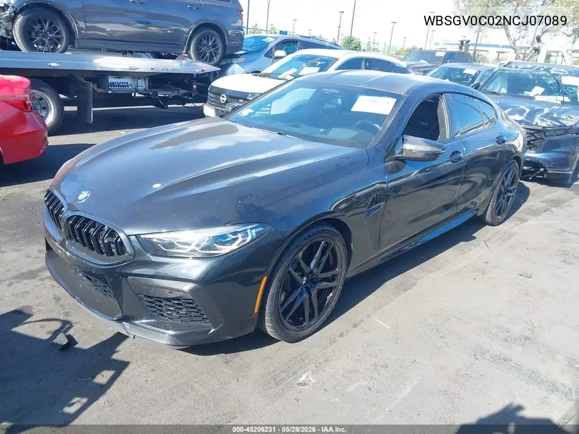 2022 BMW M8 Gran Coupe Competition VIN: WBSGV0C02NCJ07089 Lot: 45206231