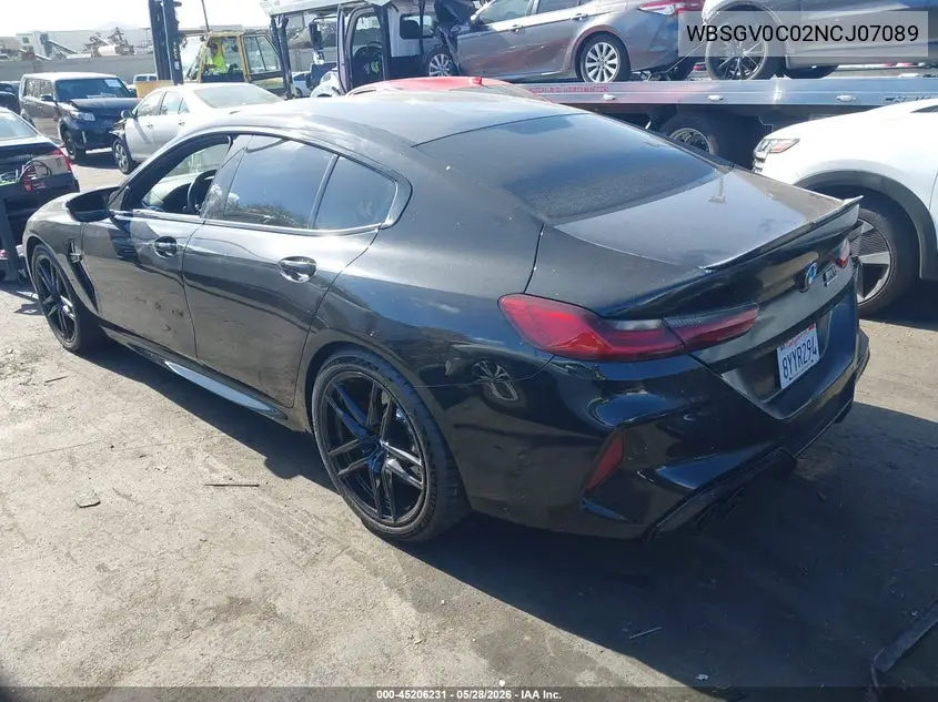 2022 BMW M8 Gran Coupe Competition VIN: WBSGV0C02NCJ07089 Lot: 45206231