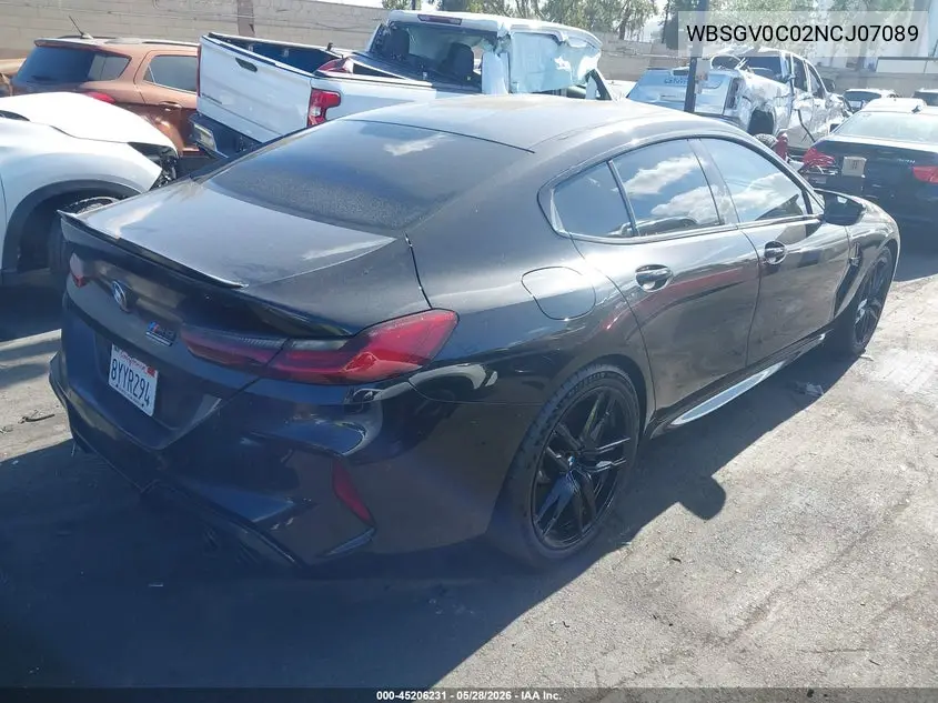 2022 BMW M8 Gran Coupe Competition VIN: WBSGV0C02NCJ07089 Lot: 45206231