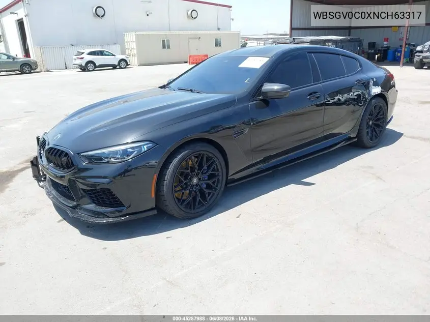 2022 BMW M8 Gran Coupe Competition VIN: WBSGV0C0XNCH63317 Lot: 45287988
