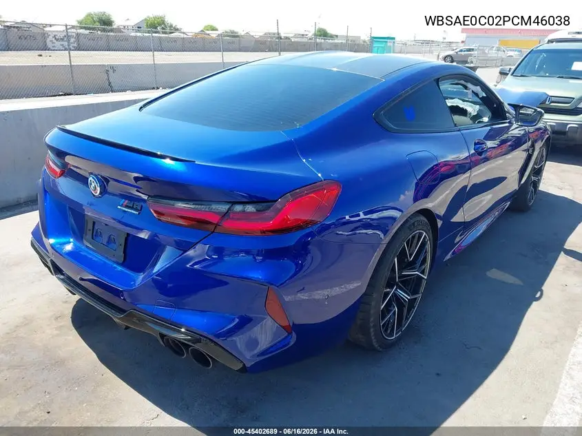 2023 BMW M8 Competition VIN: WBSAE0C02PCM46038 Lot: 45402689