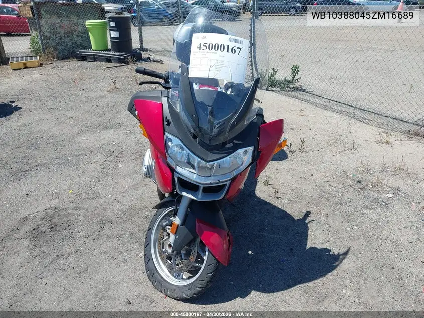 2005 BMW R1200 St/Rt VIN: WB10388045ZM16689 Lot: 45000167
