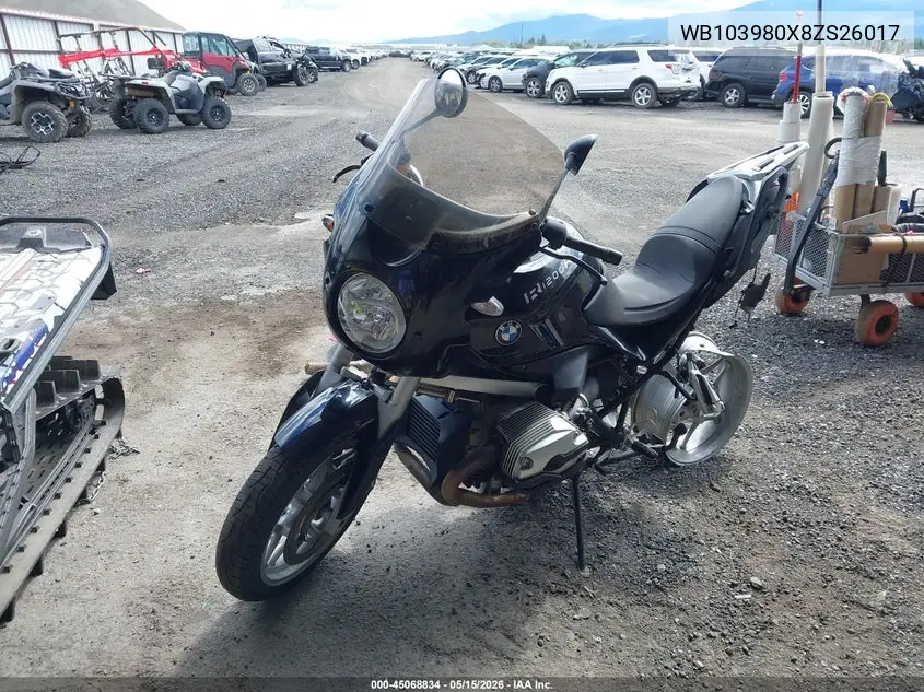 2008 BMW R1200 R VIN: WB103980X8ZS26017 Lot: 45068834