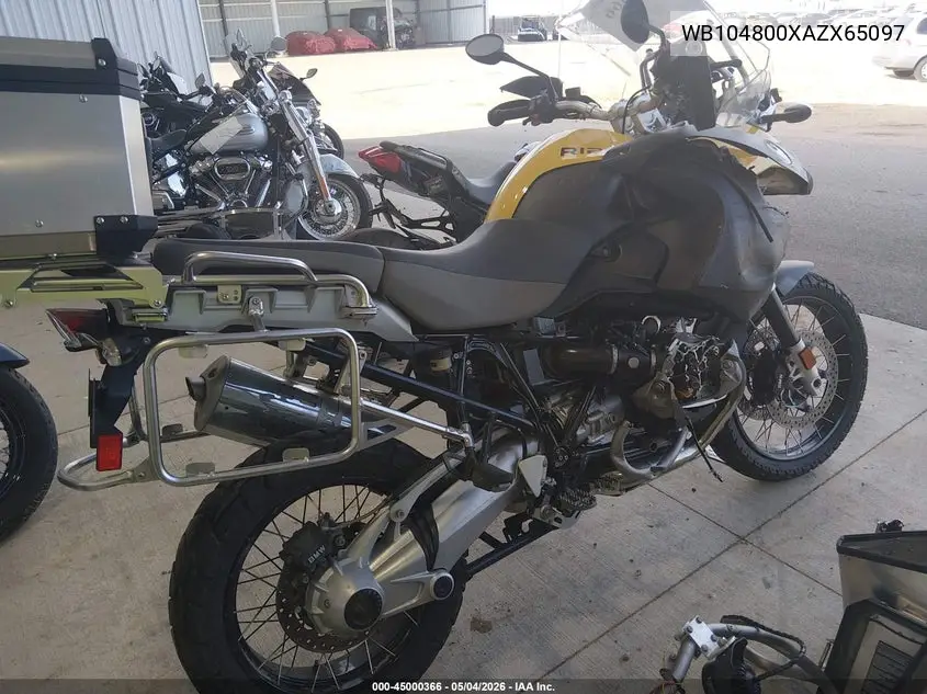 2010 BMW R1200 Gs Adventure VIN: WB104800XAZX65097 Lot: 45000366