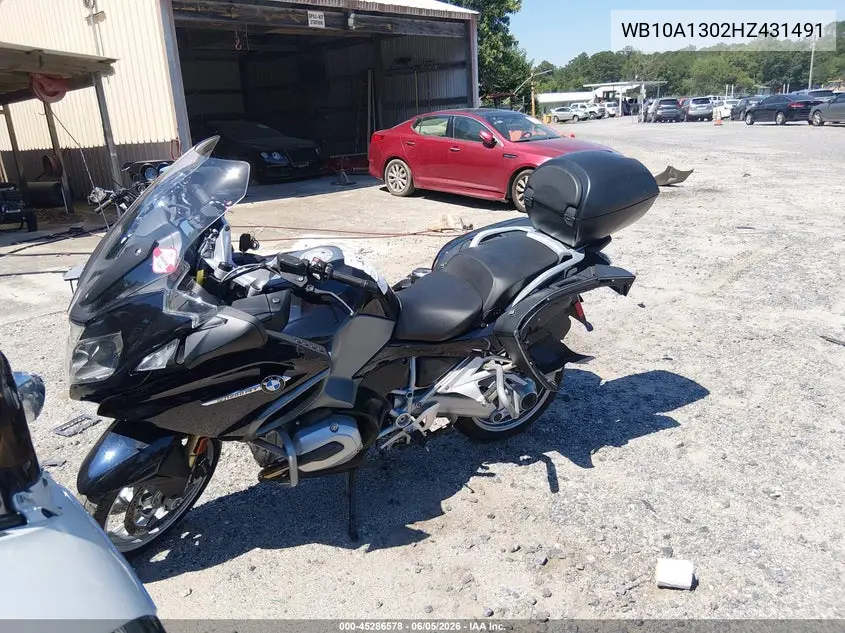 2017 BMW R1200 Rt VIN: WB10A1302HZ431491 Lot: 45286578