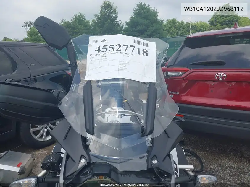 2018 BMW R1200 Gs Adventure VIN: WB10A1202JZ968112 Lot: 45527718