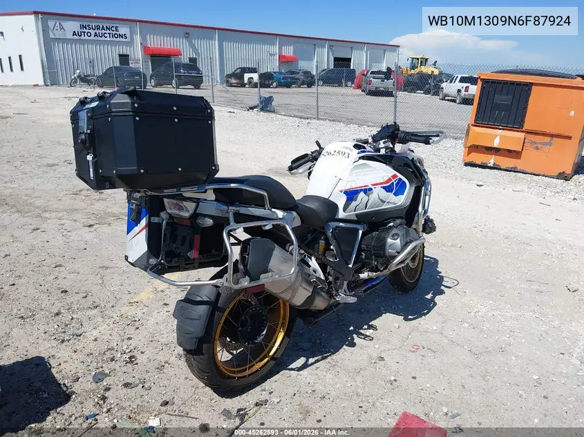 2022 BMW R 1250 Gs Adventure VIN: WB10M1309N6F87924 Lot: 45262593
