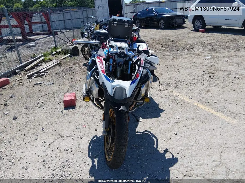 2022 BMW R 1250 Gs Adventure VIN: WB10M1309N6F87924 Lot: 45262593