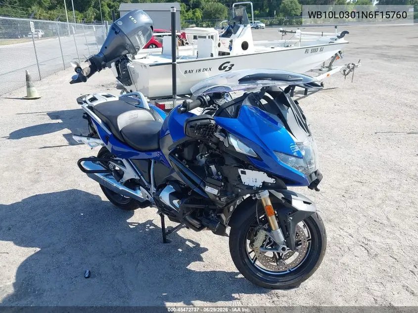 2022 BMW R 1250 Rt VIN: WB10L0301N6F15760 Lot: 45472737