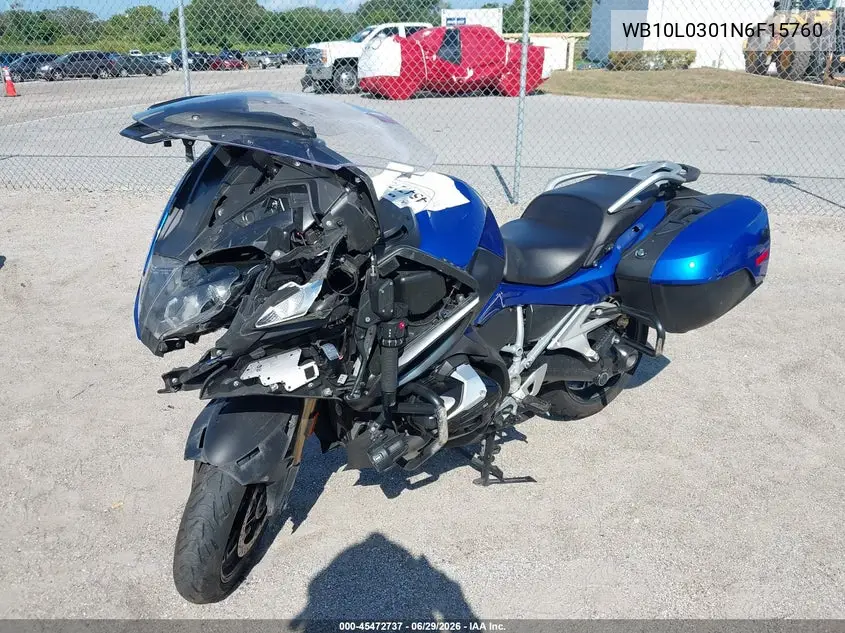 2022 BMW R 1250 Rt VIN: WB10L0301N6F15760 Lot: 45472737