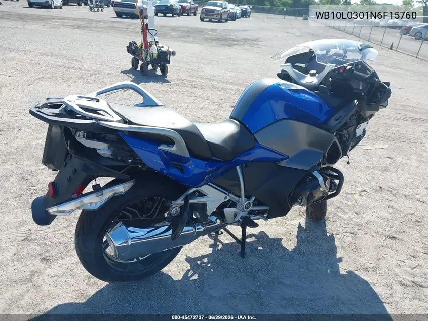 2022 BMW R 1250 Rt VIN: WB10L0301N6F15760 Lot: 45472737