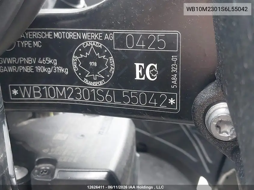 2025 BMW R 1300 Gs VIN: WB10M2301S6L55042 Lot: 12626411