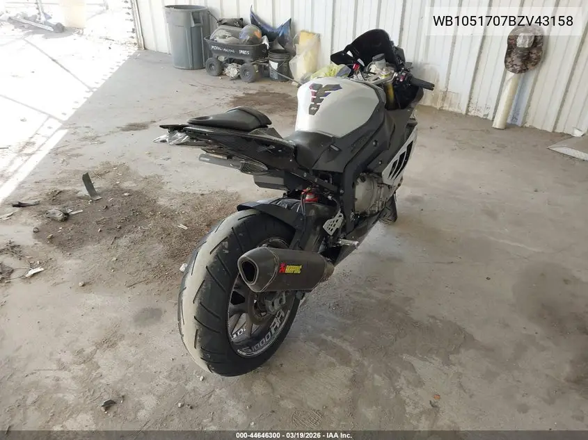 2011 BMW S 1000 Rr VIN: WB1051707BZV43158 Lot: 44646300