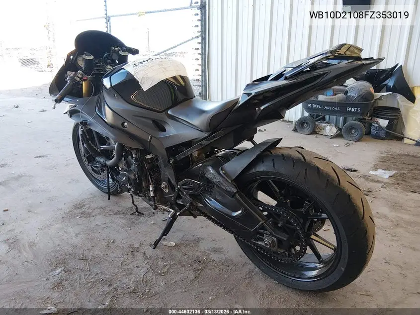 2015 BMW S 1000 Rr VIN: WB10D2108FZ353019 Lot: 44602136