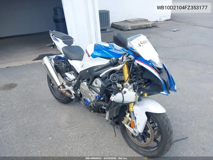 2015 BMW S 1000 Rr VIN: WB10D2104FZ353177 Lot: 45000533