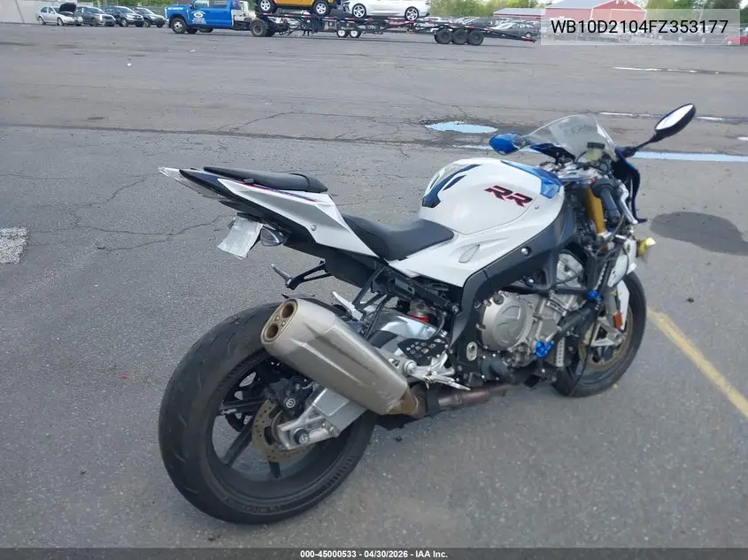 2015 BMW S 1000 Rr VIN: WB10D2104FZ353177 Lot: 45000533